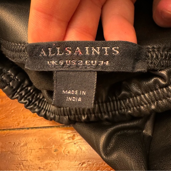 All Saints Cora Vegan Leather Black Leggings Womens US Size 2 - Picture 11 of 12